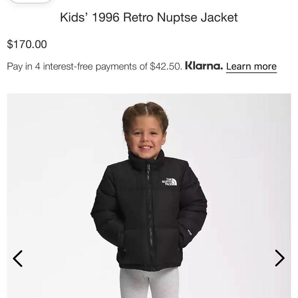 Size 2T toodler north face